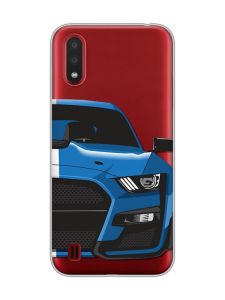 Прозорий чохол для Samsung Galaxy A01 Авто синє (принт 229)