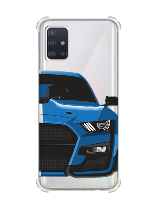 Чохол з потовщеними кутами на Samsung Galaxy A71 / A715 Авто синє (принт 229)