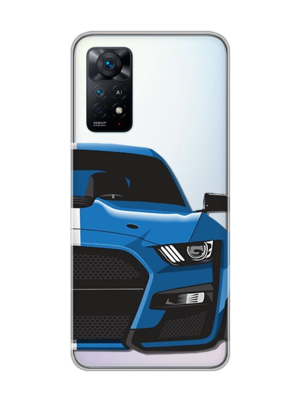 Прозорий чохол на Xiaomi Redmi Note 11 Pro Авто синє (принт 229)