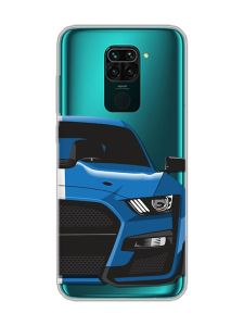 Прозорий чохол на Xiaomi Redmi Note 9 Авто синє (принт 229)