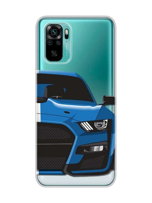 Прозорий чохол на Xiaomi Redmi Note 10 / Note 10s  Авто синє (принт 229)