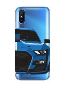 Прозорий чохол на Xiaomi Redmi 9A  Авто синє (принт 229)