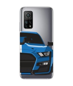 Прозорий чохол на Xiaomi Mi 10T / Mi 10T Pro Авто синє (принт 229)