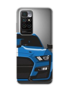 Прозорий чохол для Xiaomi Redmi 10 Авто синє (принт 229)