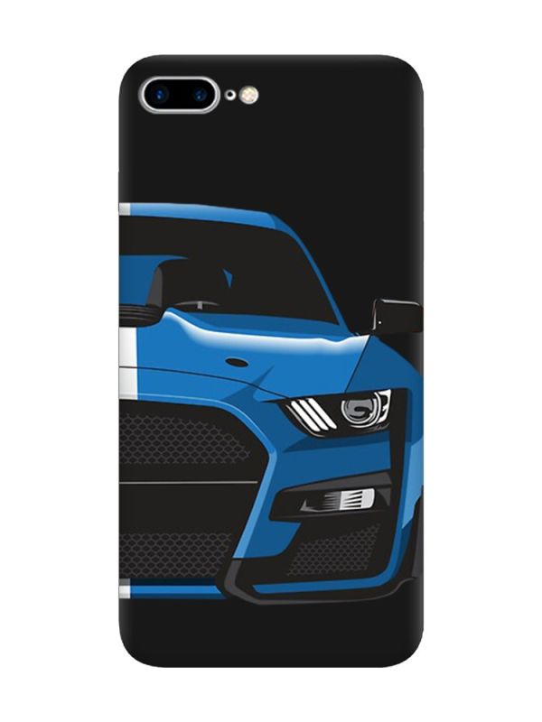 Матовий чорний чохол на iPhone 7 Plus/8 Plus :: Авто синє (принт 229)