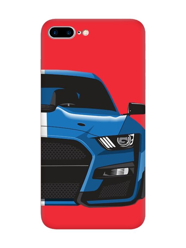 Матовий червоний чохол на iPhone 7 Plus/8 Plus :: Авто синє (принт 229)