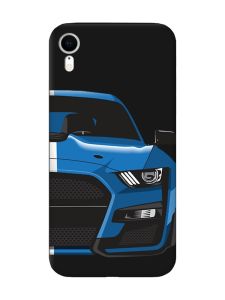 Матовий чорний чохол на Apple iPhone XR Авто синє (принт 229)