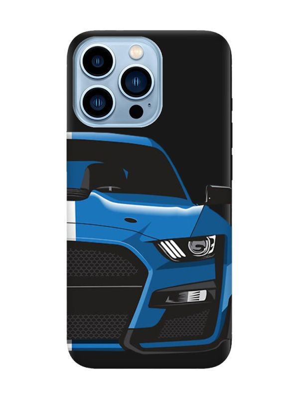 Матовий чорний чохол на Apple iPhone 13 Pro Max Авто синє (принт 229)