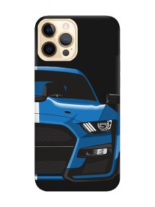 Матовий чорний чохол на Apple iPhone 12 Pro Max Авто синє (принт 229)