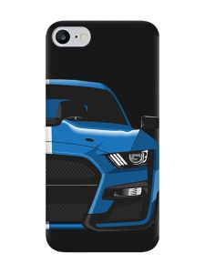 Матовий чорний чохол на iPhone 7 / 8 Авто синє (принт 229)