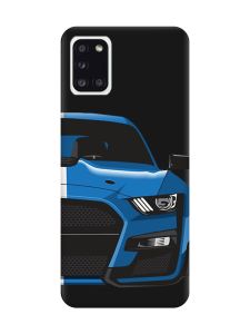 Матовий чорний чохол на Samsung Galaxy A31 Авто синє (принт 229)