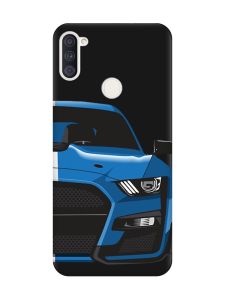 Матовий чорний чохол на Samsung Galaxy A11 Авто синє (принт 229)