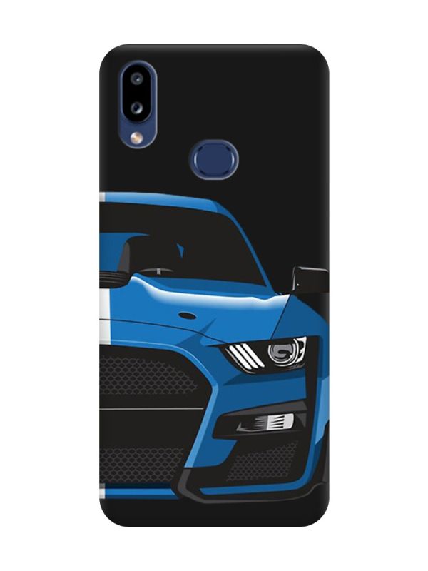 Матовий чорний чохол на Samsung Galaxy A10ѕ A107 Авто синє (принт 229)