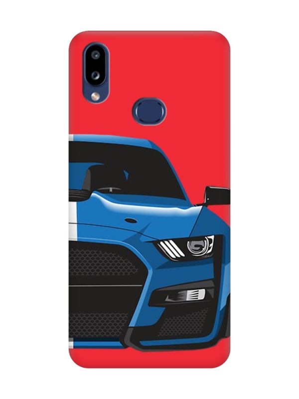 Матовий червоний чохол на Samsung Galaxy A10ѕ A107 Авто синє (принт 229)