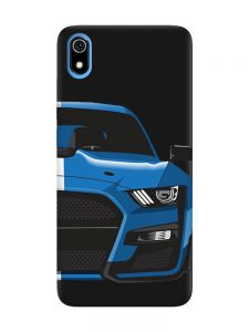 Матовий чорний чохол на Xiaomi Redmi 7A Авто синє (принт 229)