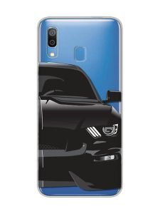 Прозорий чохол для Samsung Galaxy A30 (2019)/A20 (2019) Авто чорне (принт 232)