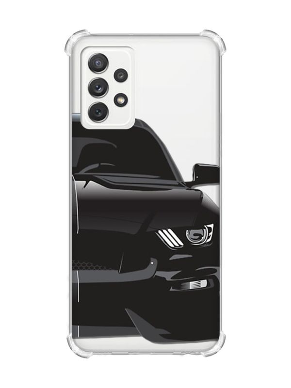 Чохол з потовщеними кутами на Samsung Galaxy A72 Авто чорне (принт 232)