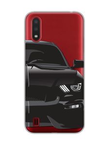 Прозорий чохол для Samsung Galaxy A01 Авто чорне (принт 232)