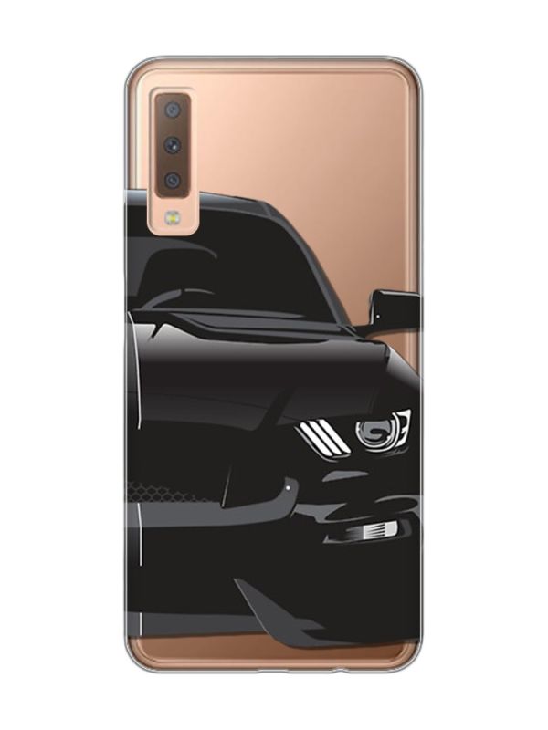 Прозорий чохол на Samsung Galaxy A7(2018) A750 Авто чорне (принт 232)