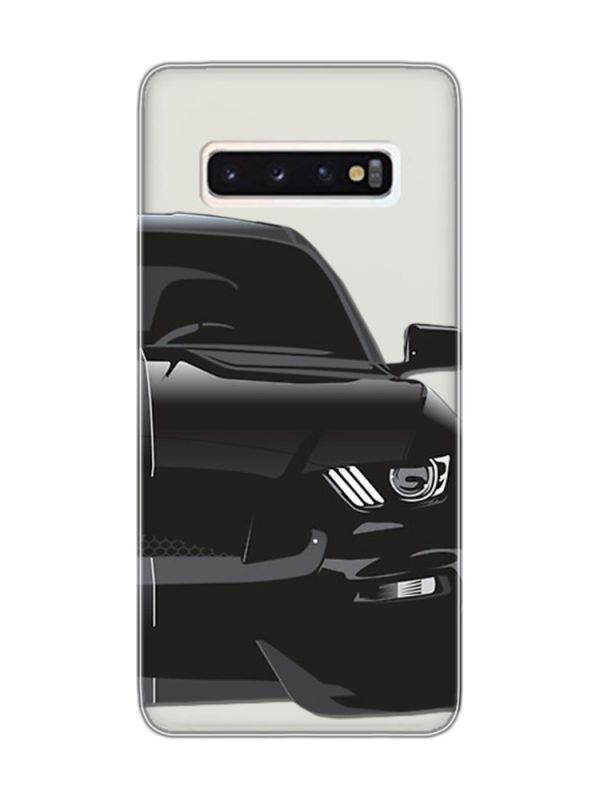 Прозорий чохол на Samsung Galaxy S10 Авто чорне (принт 232)