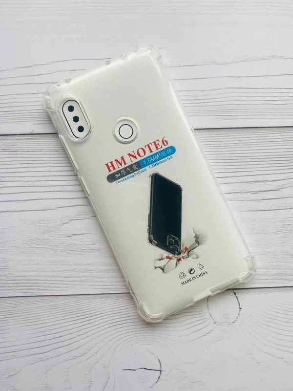 Ультратонкий прозорий силіконовий чохол з потовщеними кутами для Xiaomi Redmi Note 6 Pro