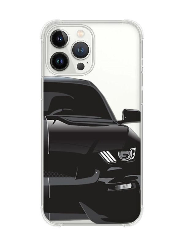 Чохол із потовщеними кутами на iPhone 14 Pro Max Авто чорне (принт 232)