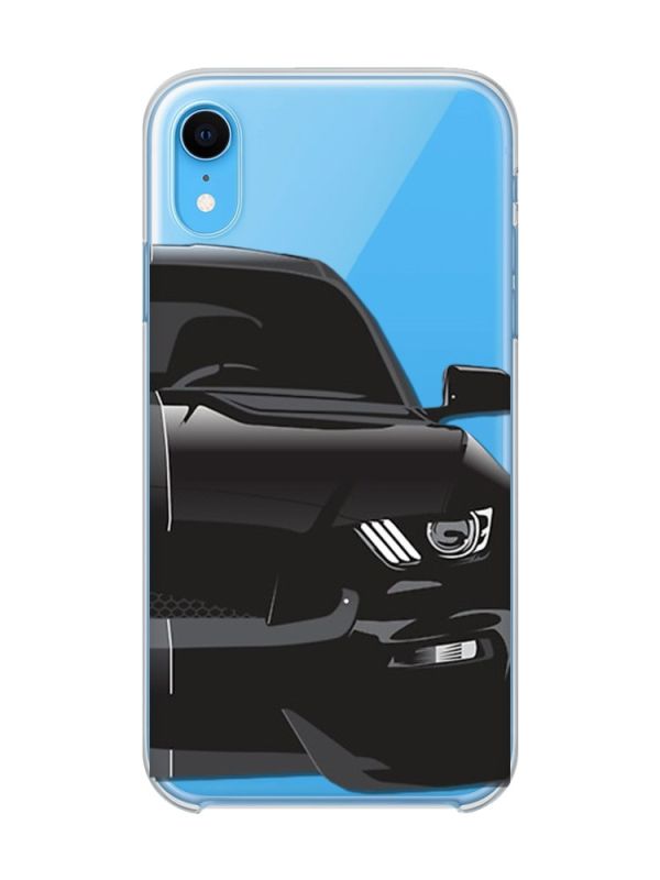 Прозорий чохол на iPhone XR Авто чорне (принт 232)