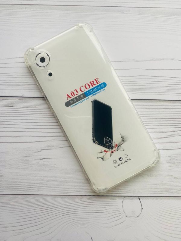 Прозорий силіконовий чохол з потовщеними кутами Samsung Galaxy A03 Core / A032