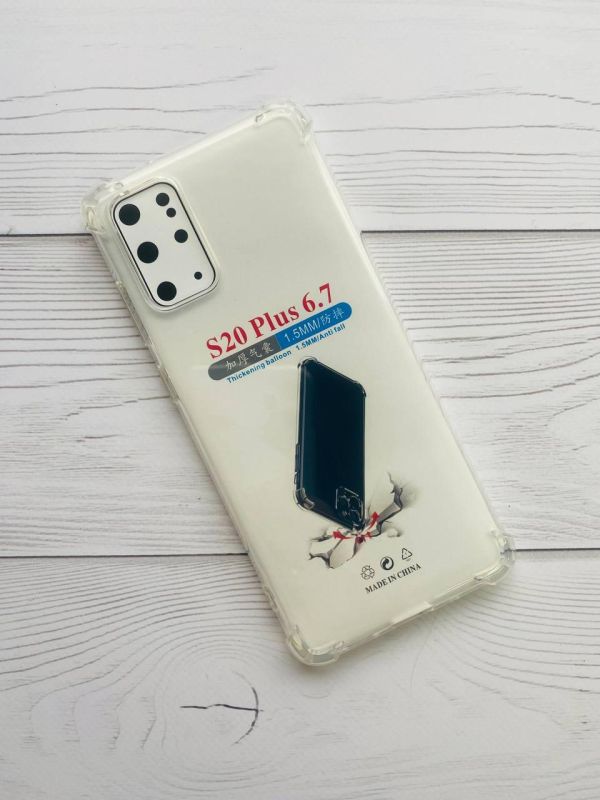Прозорий силіконовий чохол із потовщеними кутами для Samsung Galaxy S20 Plus