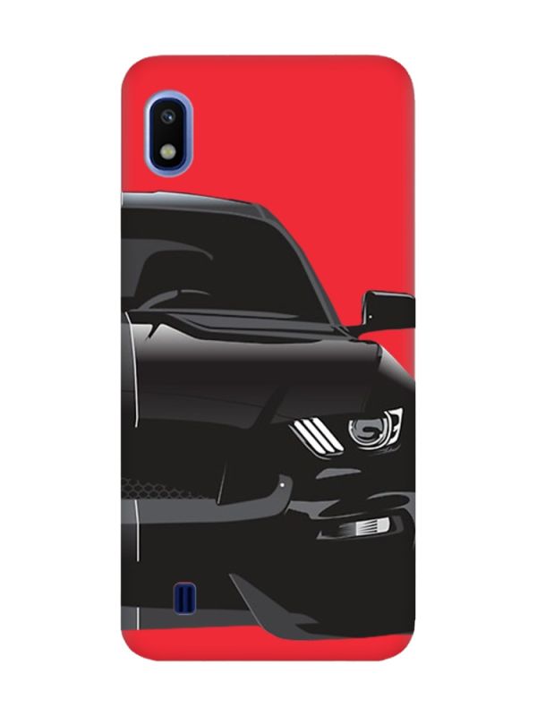 Матовий червоний чохол на Samsung Galaxy A10 (2019) A105 Авто чорне (принт 232)