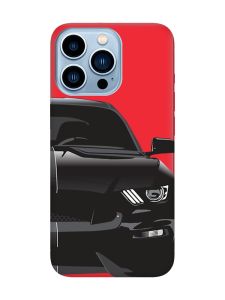 Матовий червоний чохол на Apple iPhone 13 Pro Max Авто чорне (принт 232)