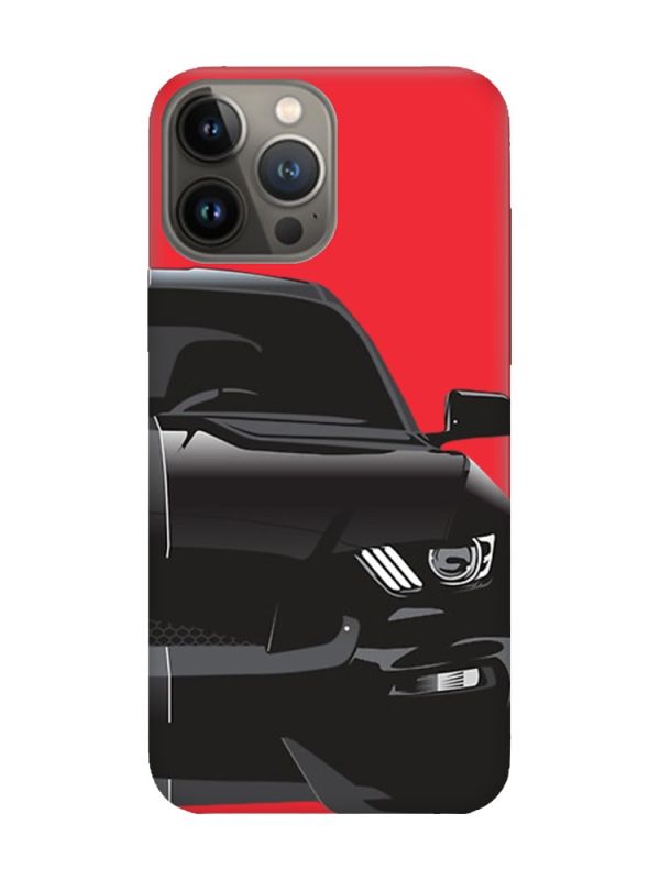 Матовий червоний чохол на Apple iPhone 13 Pro Авто чорне (принт 232)