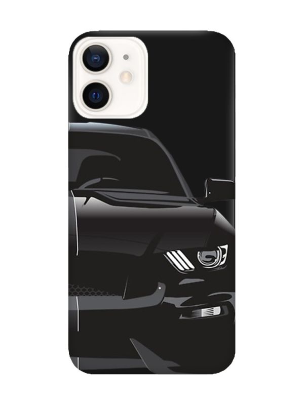Матовий чорний чохол на Apple iPhone 12 / 12 Pro (6.1) Авто чорне (принт 232)