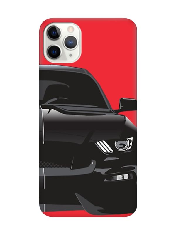 Матовий червоний чохол на iPhone 11 Pro Max (6.5) Авто чорне (принт 232)