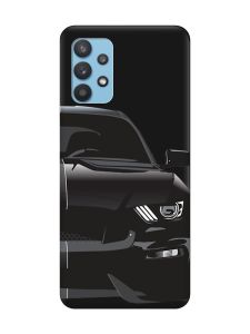 Матовий чорний чохол на Samsung Galaxy A32 Авто чорне (принт 232)