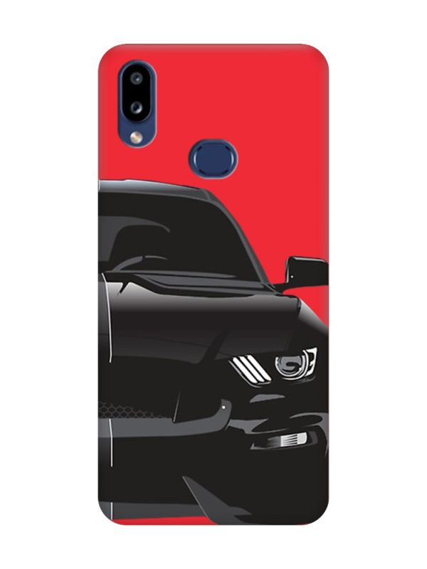 Матовий червоний чохол на Samsung Galaxy A10ѕ A107 Авто чорне (принт 232)