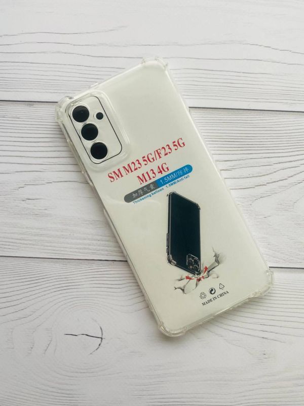 Прозорий силіконовий чохол із потовщеними кутами для Samsung M13 4G