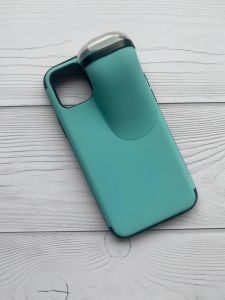 Силіконовий протиударний чохол з відділом для навушників на iPhone 11 Pro Бірюзовий