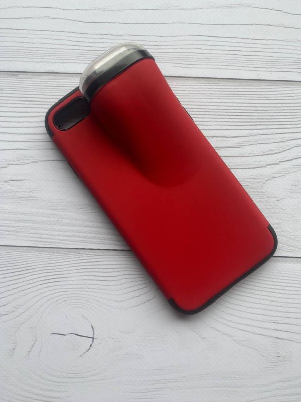 Силіконовий протиударний чохол з відділом для навушників на iPhone 7 Червоний