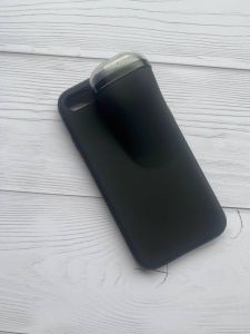 Силіконовий протиударний чохол з відділом для навушників на iPhone 7 Чорний