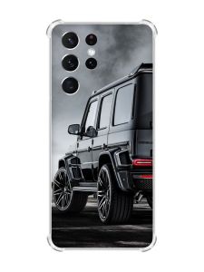 Чохол з потовщеними кутами на Samsung Galaxy S21 Ultra Авто чорне (принт 235)