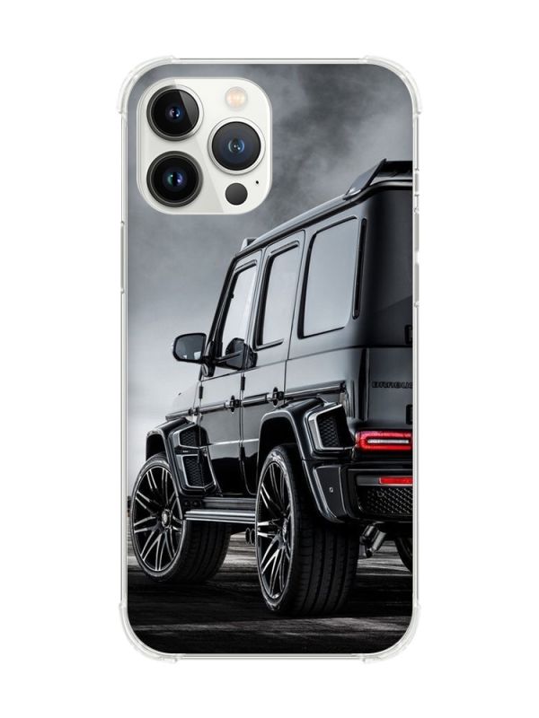 Чохол із потовщеними кутами на iPhone 14 Pro Max Авто чорне (принт 235)