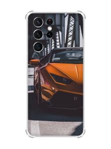 Чохол з потовщеними кутами на Samsung Galaxy S21 Ultra Авто помаранчеве (принт: 237)
