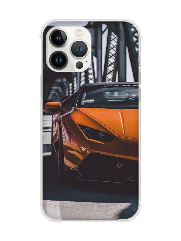 Чохол із потовщеними кутами на iPhone 14 Pro Max Авто помаранчеве (принт: 237)