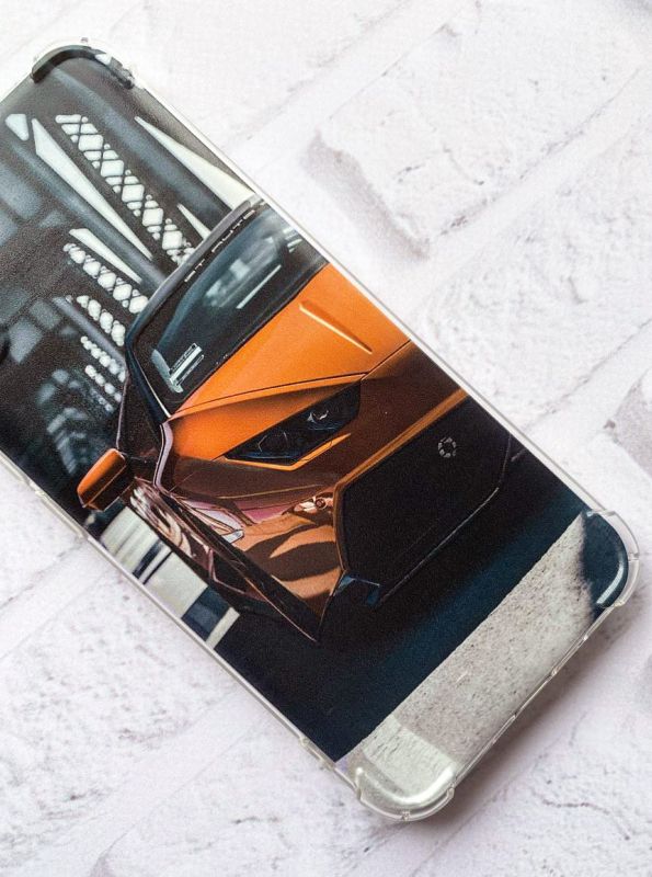 Чохол із потовщеними кутами на iPhone 14 Pro Max Авто помаранчеве (принт: 237)