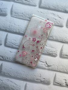 Силіконовий прозорий чохол з камінням Meizu M5c :: Кульбабка з сердечками