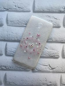 Силіконовий прозорий чохол з камінням Meizu M5c :: Серце