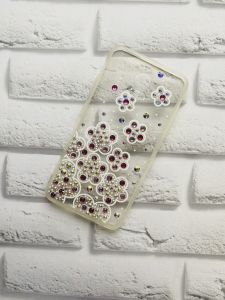 Силіконовий прозорий чохол з камінням для Meizu M5 :: Дрібні квіти