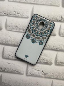 Силіконовий матовий чохол з малюнком для Meizu M5 :: Орнамент. Круги на білому