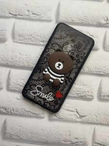 Силіконовий чохол з мереживом для Meizu M5 :: Ведмедик. Чорний